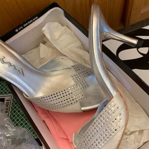 Silver dress shoes